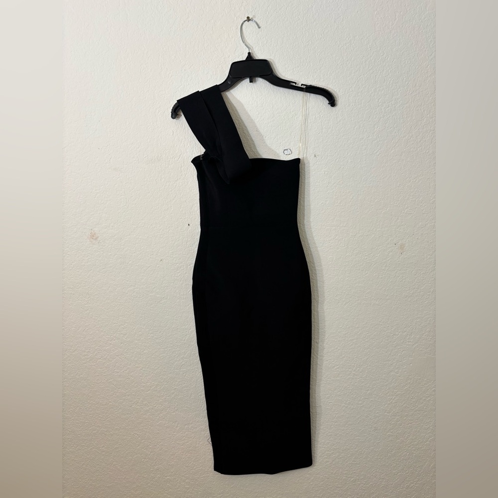 House of CB London Aina Black Cutout One-Shoulder Midi Dress XS - Picture 10 of 12